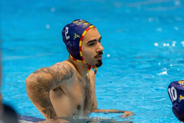 Yeray Carmona y Pablo Delgado, en el estreno internacional del Waterpolo Ability