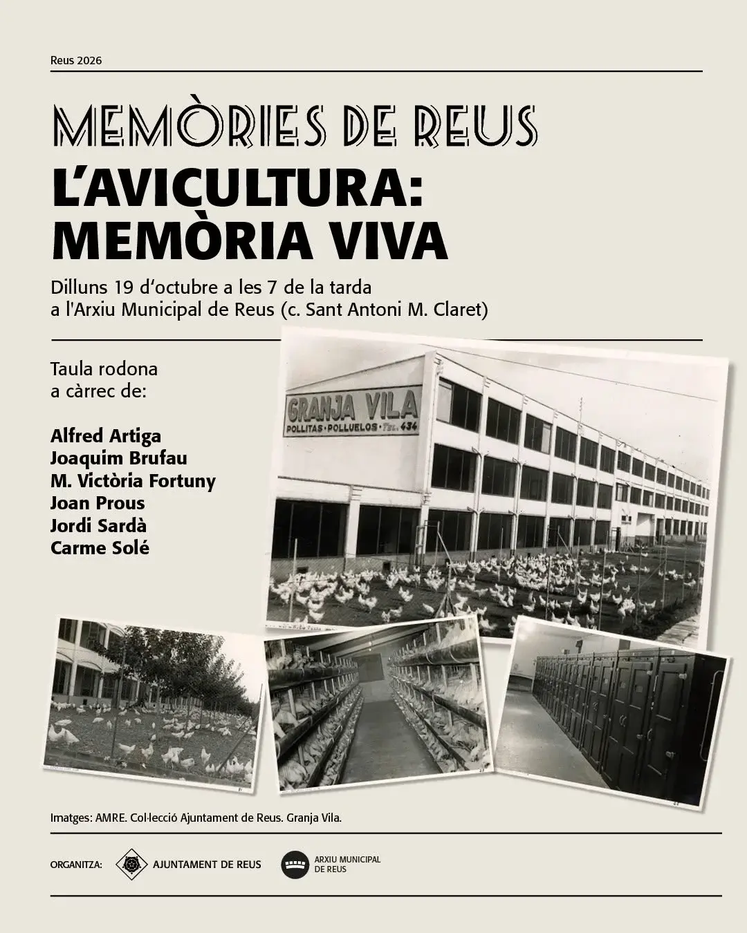 El Arxiu Municipal de Reus dedicará una sesión a la avicultura