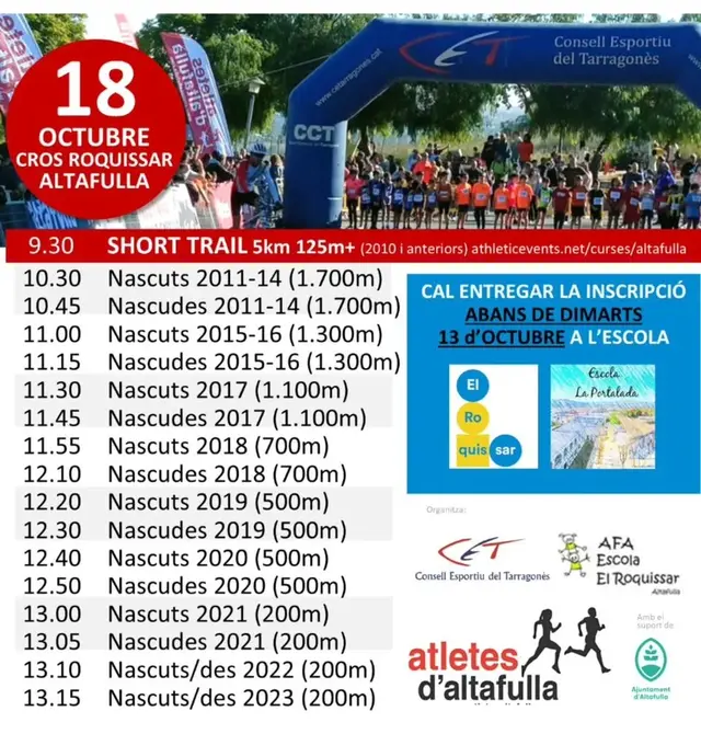 Altafulla prepara una nueva jornada deportiva con el Cros Roquissar y el Short Trail