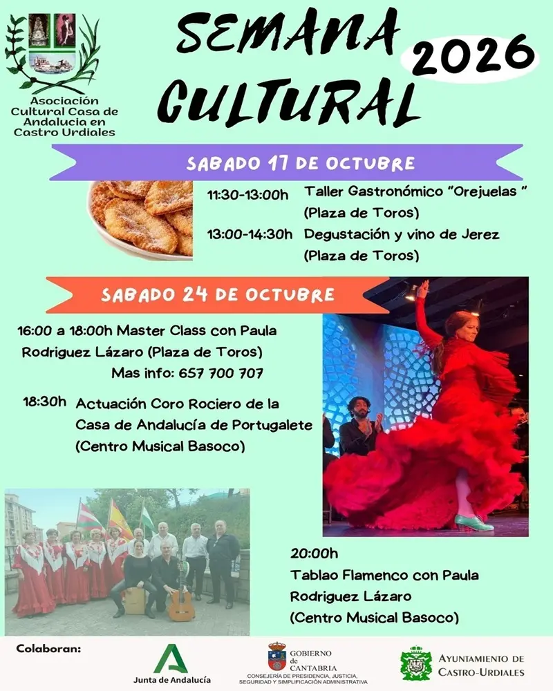 La Semana Cultural andaluza incluirá un taller gastronómico en Castro-Urdiales